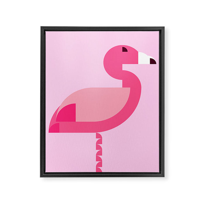 Geometric flamingo Framed Canvas Print Gallery Image 1