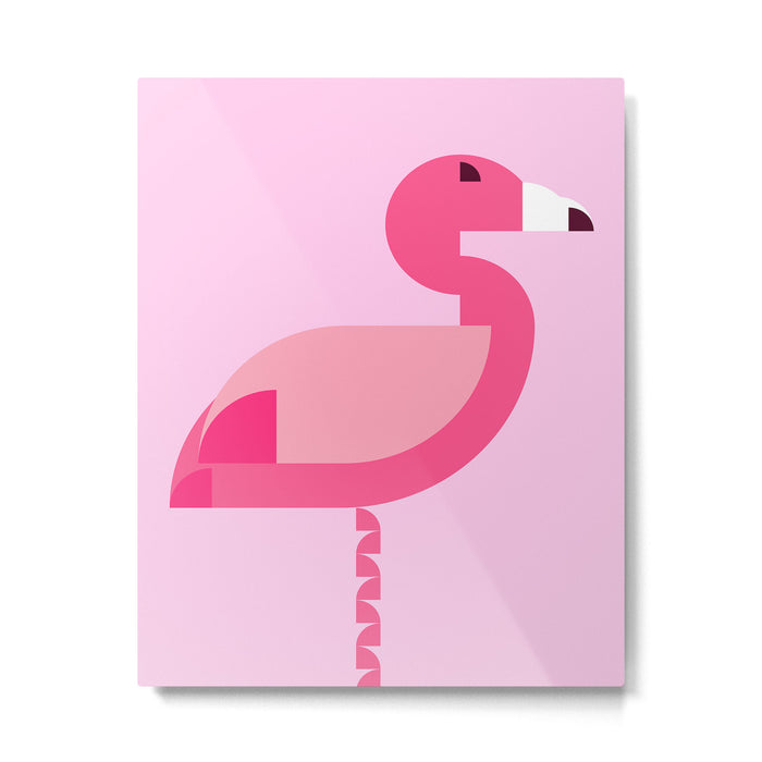 Geometric flamingo Metal Print Gallery Image 1