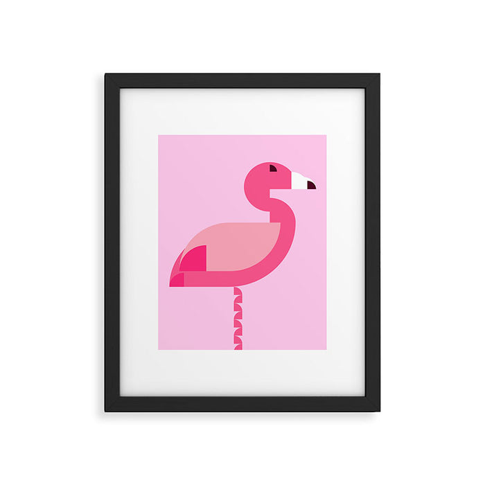 Geometric flamingo Framed Art Print Gallery Image 1