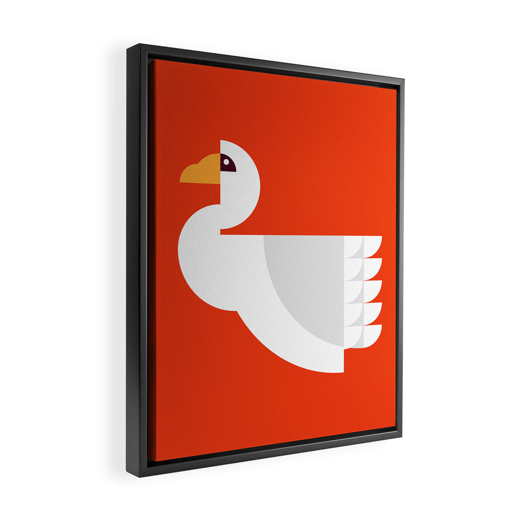 Geometric swan Framed Canvas Print Gallery Image 2