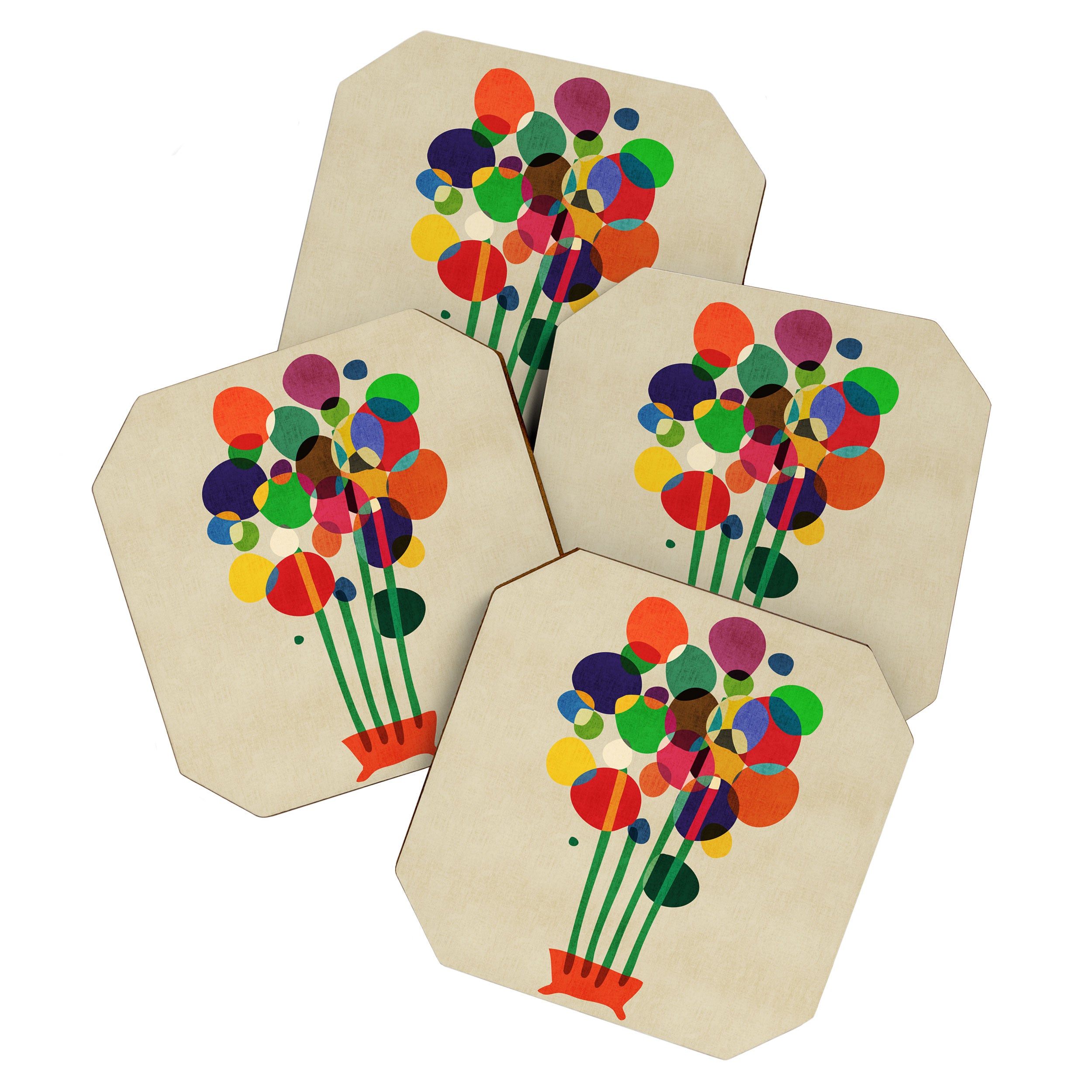 Happy flowers in the vase Coaster Gallery Image 1