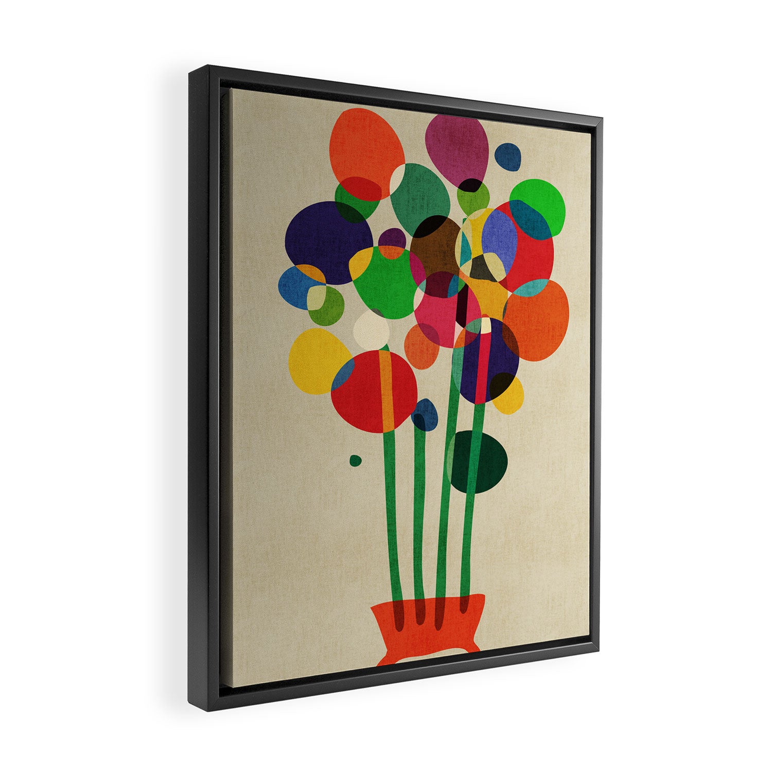 Happy flowers in the vase Framed Canvas Print Gallery Image 2
