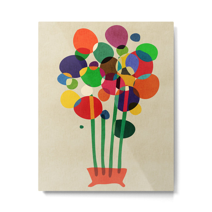 Happy flowers in the vase Metal Print Gallery Image 1
