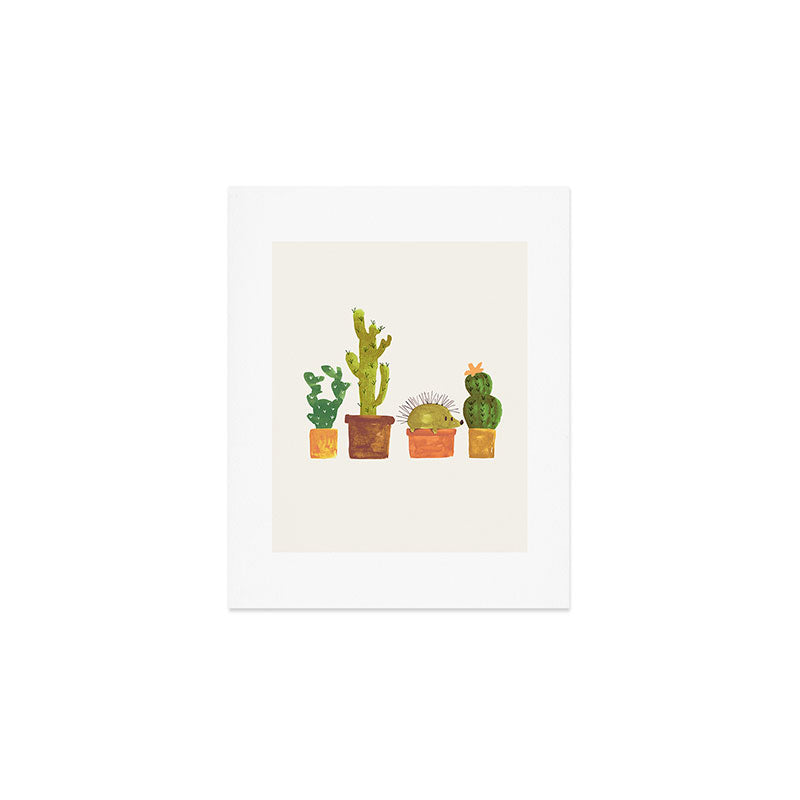 Hedgehog and Cactus (incognito) Art Print Gallery Image 1