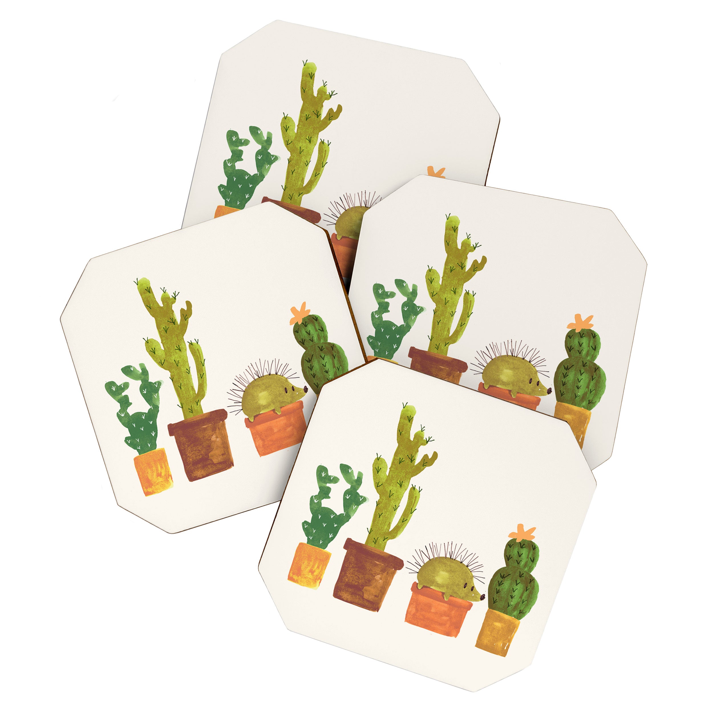 Hedgehog and Cactus (incognito) Coaster Gallery Image 1