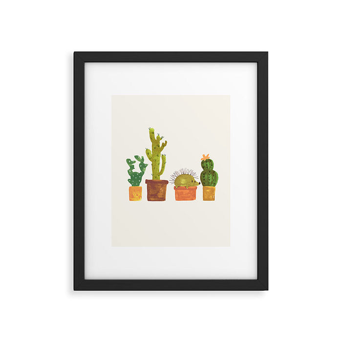 Hedgehog and Cactus (incognito) Framed Art Print Gallery Image 1