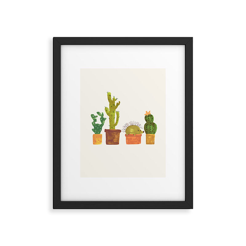 Hedgehog and Cactus (incognito) Framed Art Print Gallery Image 5