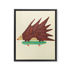 Hedgehog in hair raising speed Framed Canvas Print Gallery Image 6