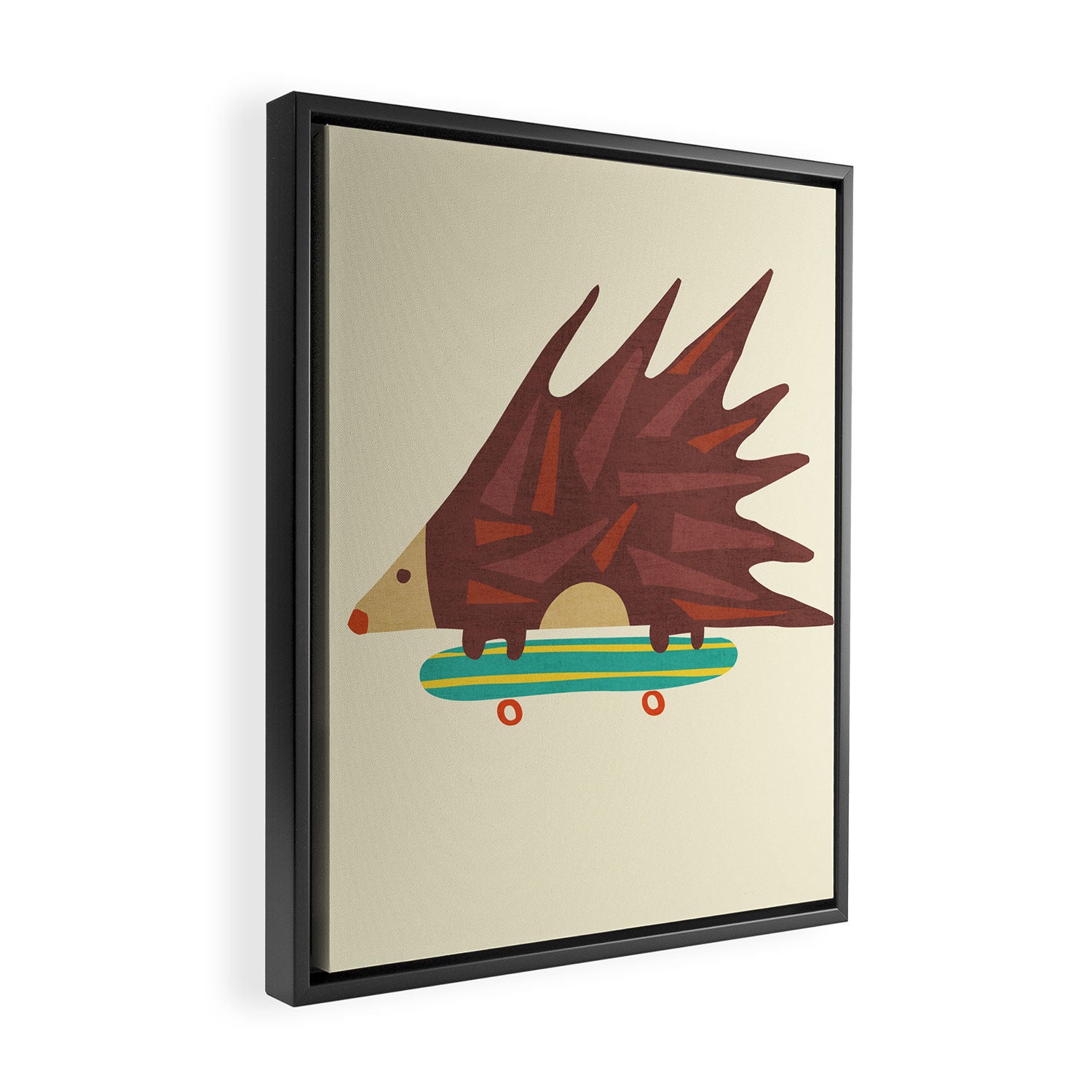 Hedgehog in hair raising speed Framed Canvas Print Gallery Image 2