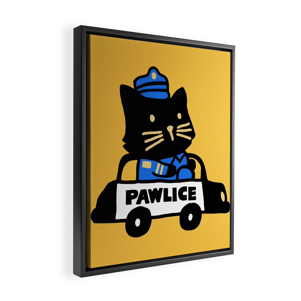 Here comes the cat pawlice Framed Canvas Print Gallery Image 2