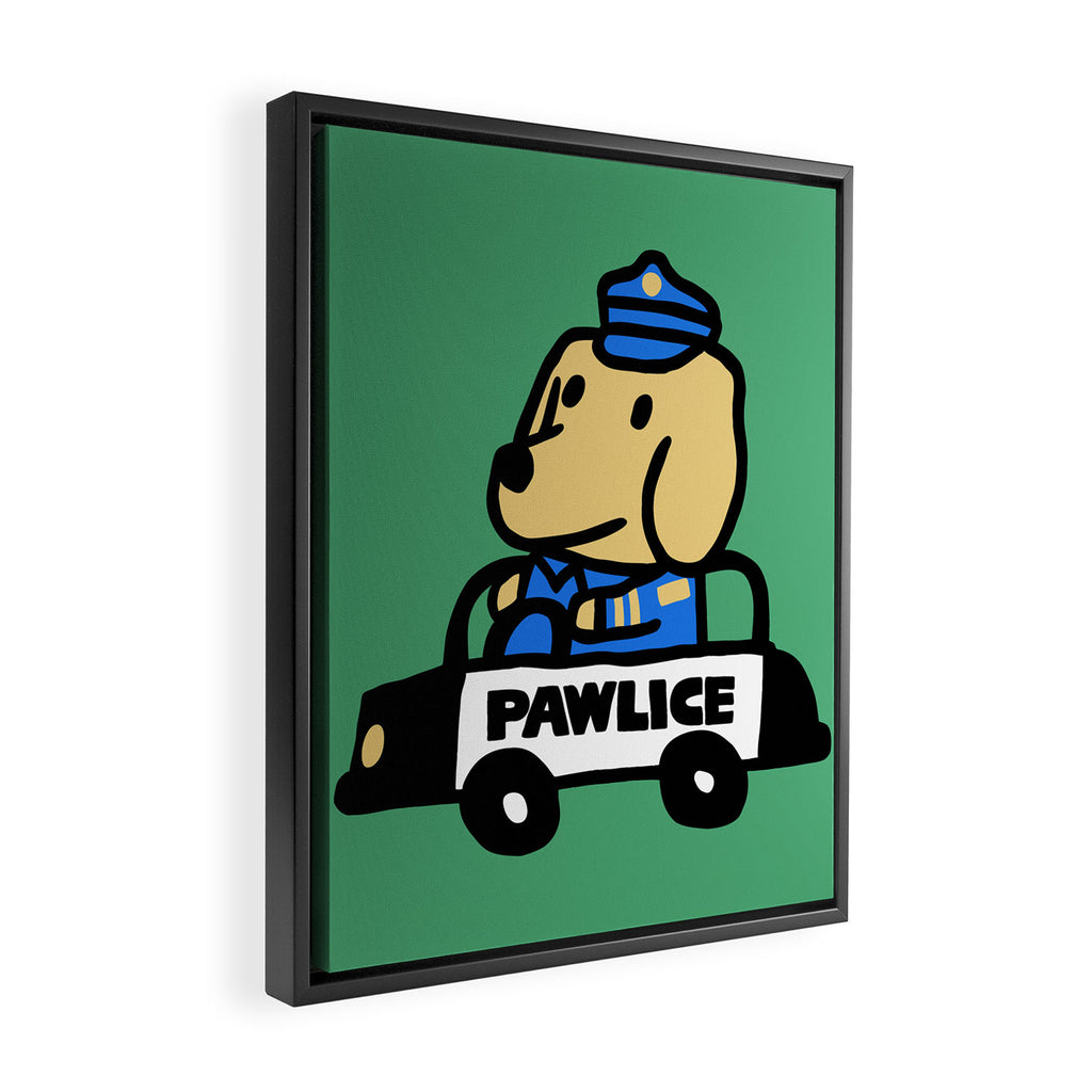 Here comes the dog pawlice Framed Canvas Print Gallery Image 2