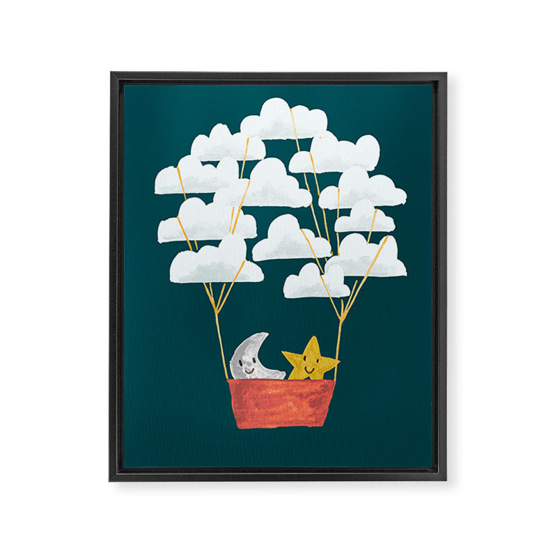 Hot cloud baloon - moon and star Framed Canvas Print Gallery Image 6