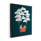 Hot cloud baloon - moon and star Framed Canvas Print Gallery Image 2