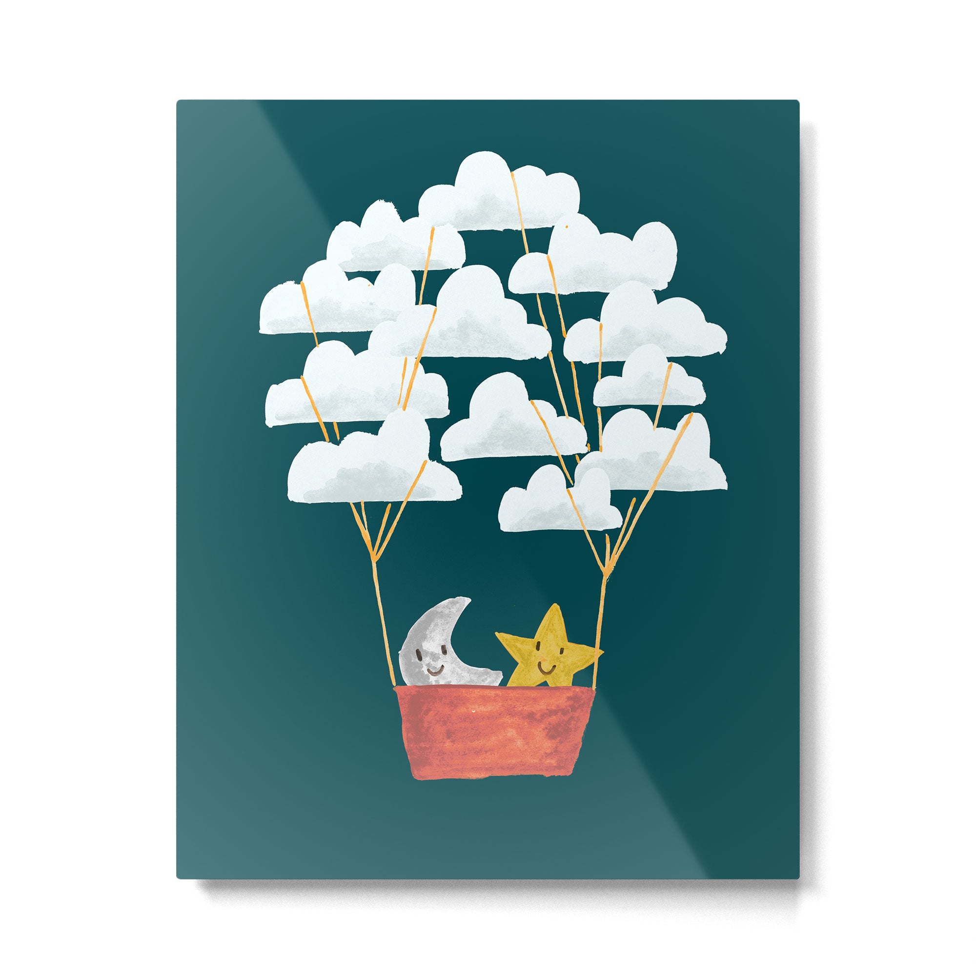 Hot cloud baloon - moon and star Metal Print Gallery Image 4