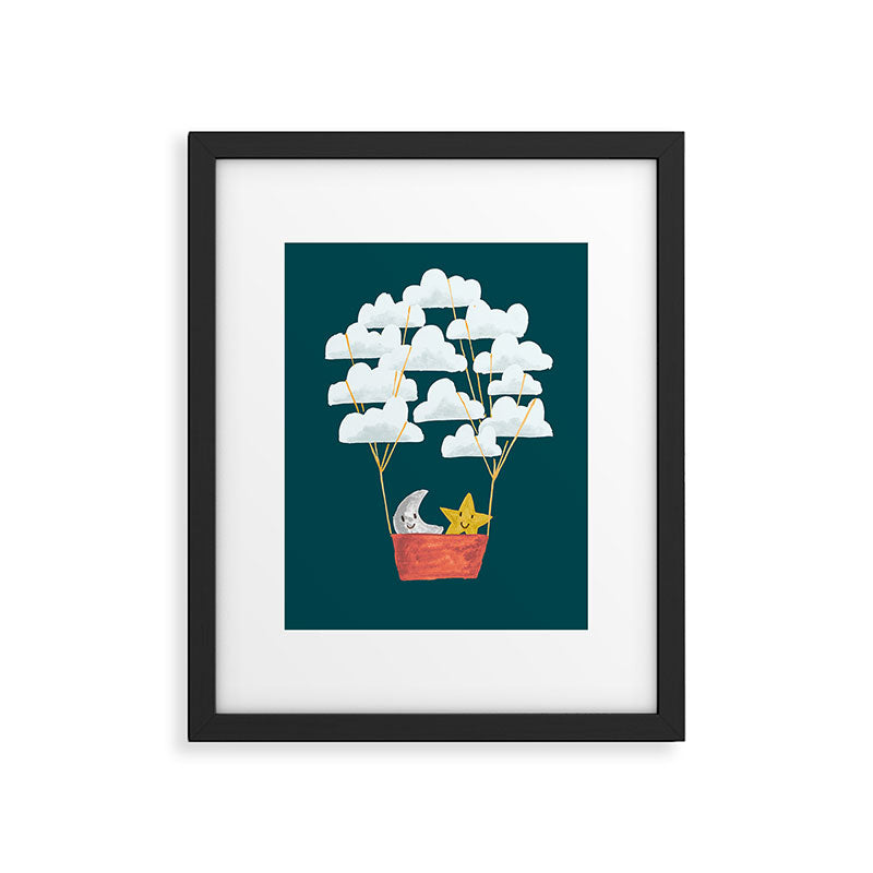 Hot cloud baloon - moon and star Framed Art Print Gallery Image 5