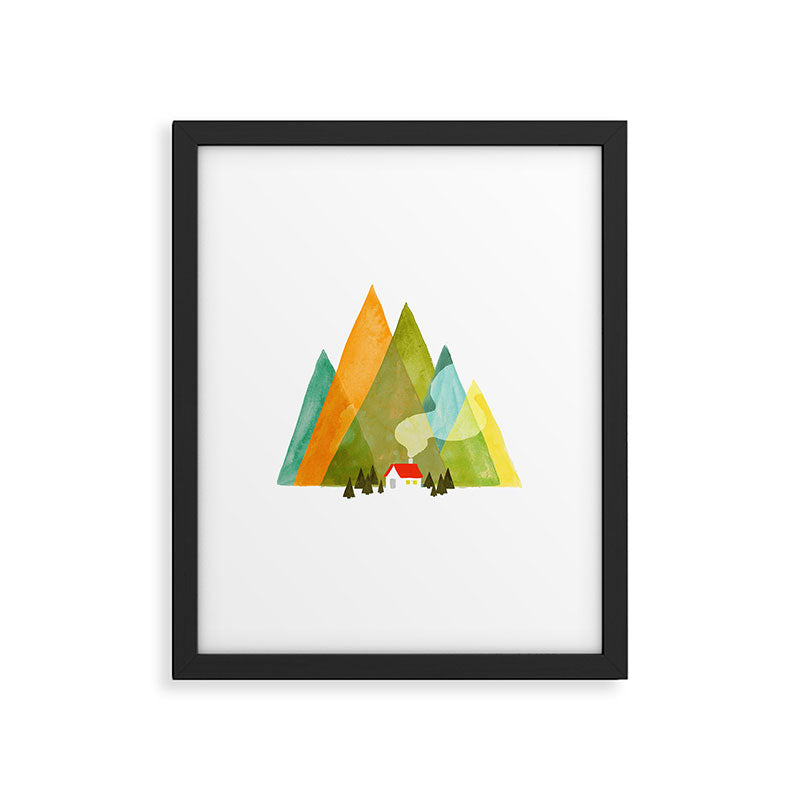 House at the foot of the mountains Framed Art Print Gallery Image 6