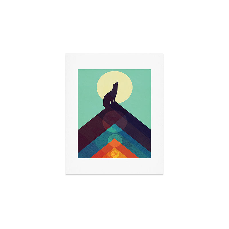 Howling Wild Wolf Art Print Gallery Image 1