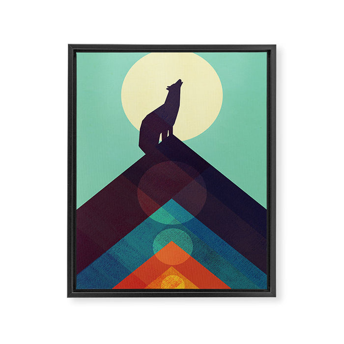 Howling Wild Wolf Framed Canvas Print Gallery Image 1