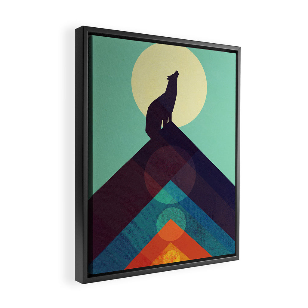 Howling Wild Wolf Framed Canvas Print Gallery Image 2