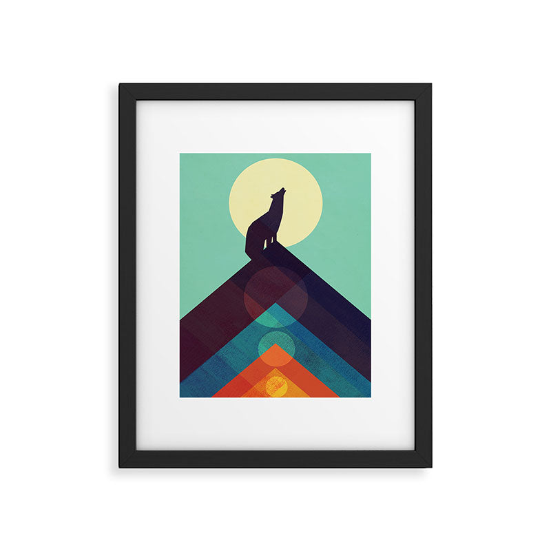 Howling Wild Wolf Framed Art Print Gallery Image 5