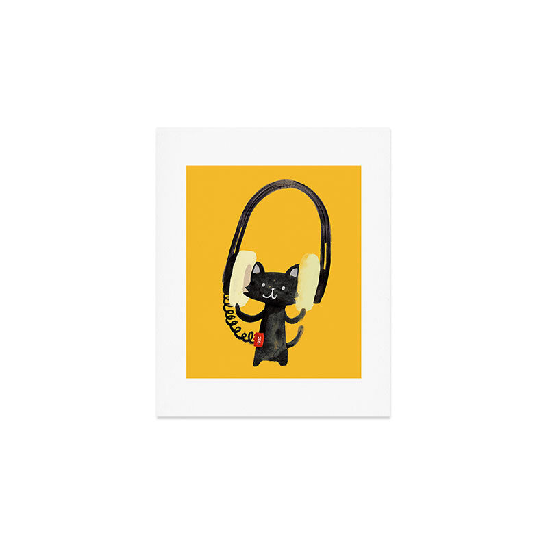 I Love Huge Headphone Art Print Gallery Image 1