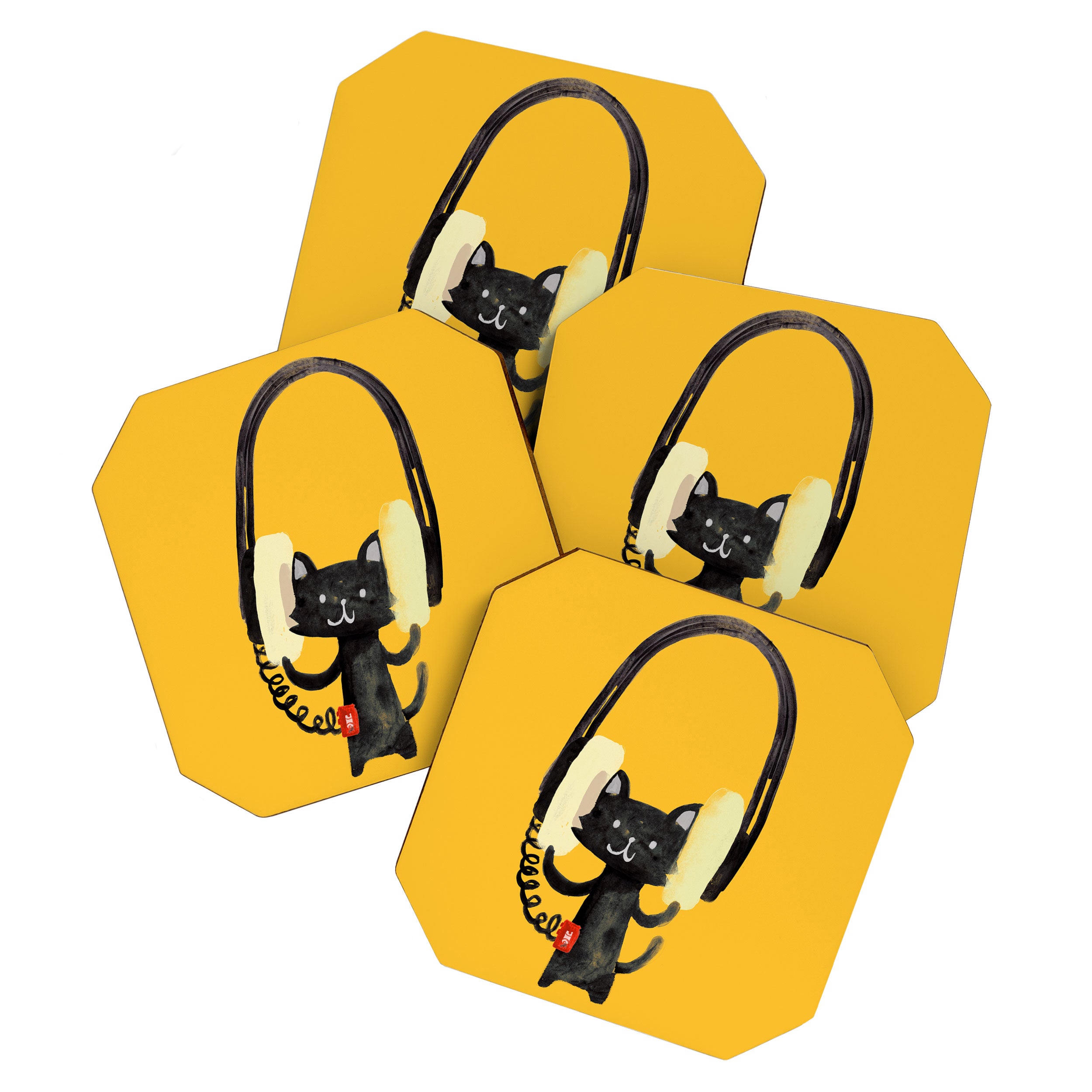 I Love Huge Headphone Coaster Gallery Image 1