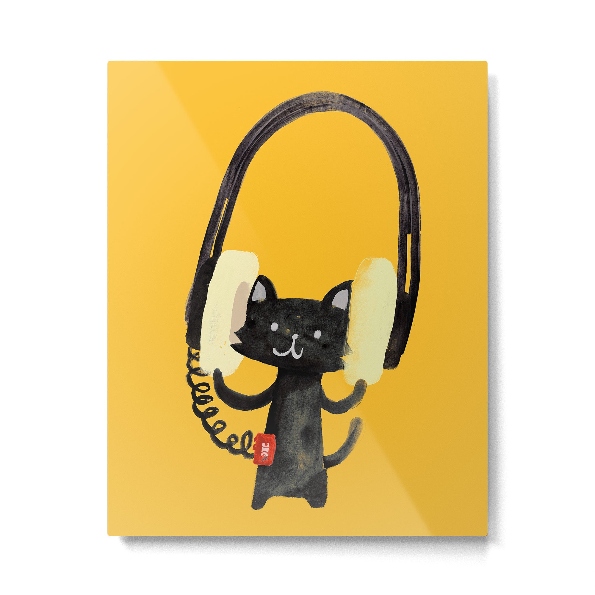 I Love Huge Headphone Metal Print Gallery Image 4