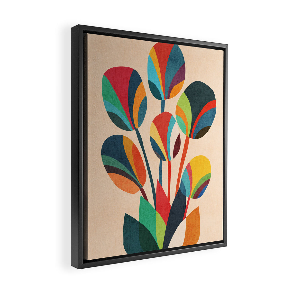 Ikebana - Geometric flower Framed Canvas Print Gallery Image 2