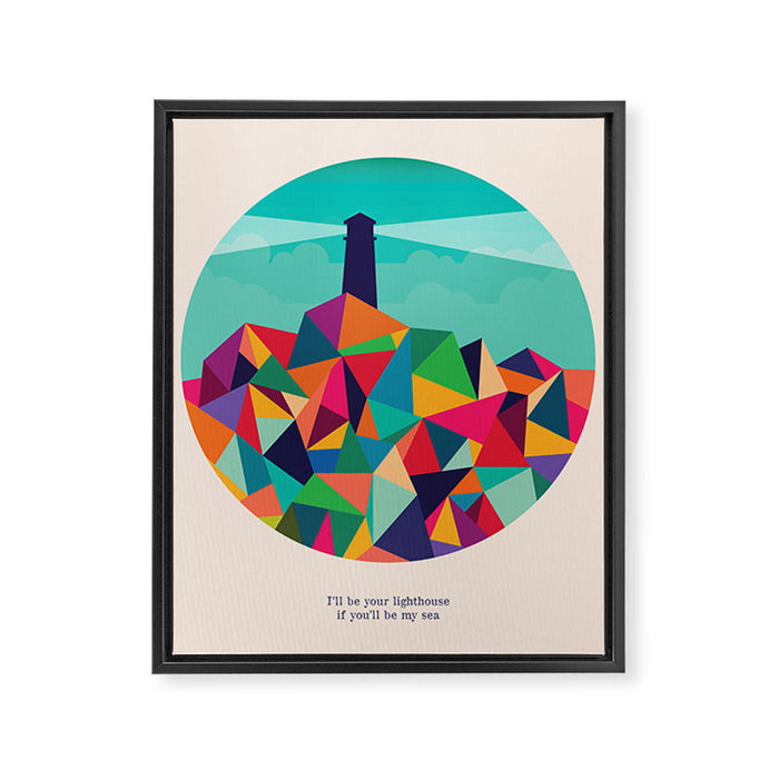 I'll be your lighthouse if you'll be my sea Framed Canvas Print Gallery Image 1