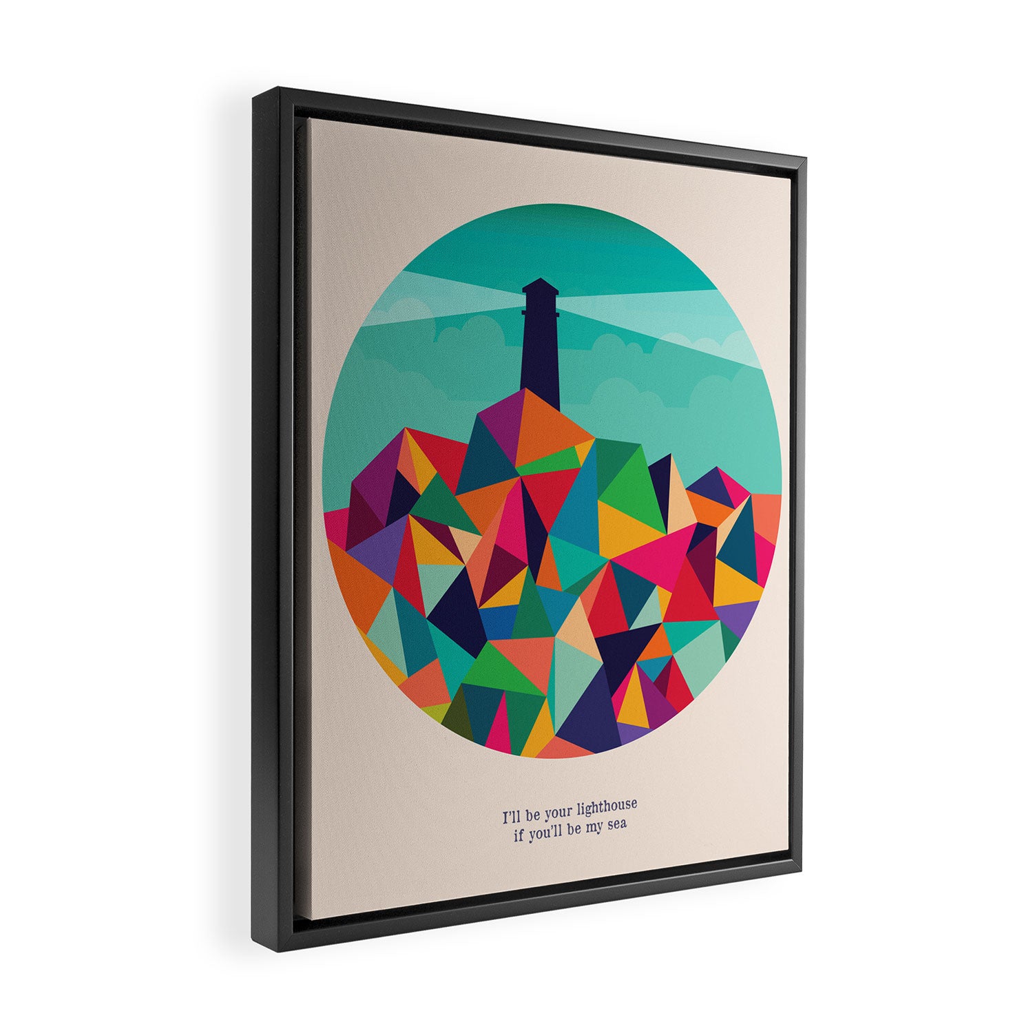 I'll be your lighthouse if you'll be my sea Framed Canvas Print Gallery Image 2
