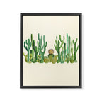 In my happy place - hedgehog meditating in cactus jungle Framed Canvas Print Gallery Image 6