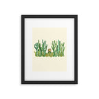 In my happy place - hedgehog meditating in cactus jungle Framed Art Print Gallery Image 5
