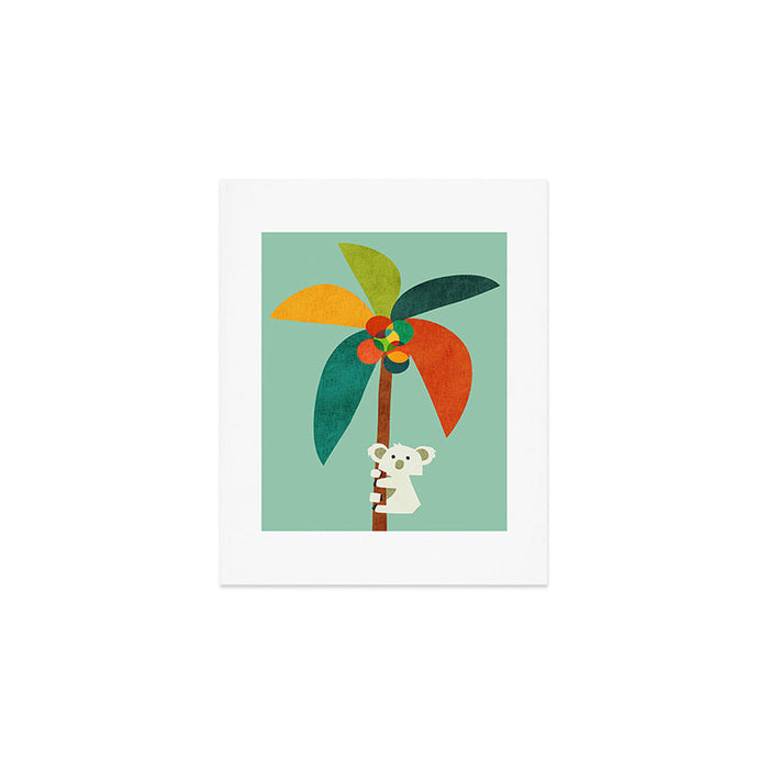 Koala on Coconut Tree Art Print Gallery Image 1