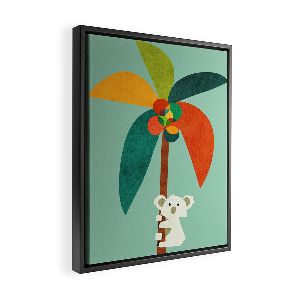 Koala on Coconut Tree Framed Canvas Print Gallery Image 2