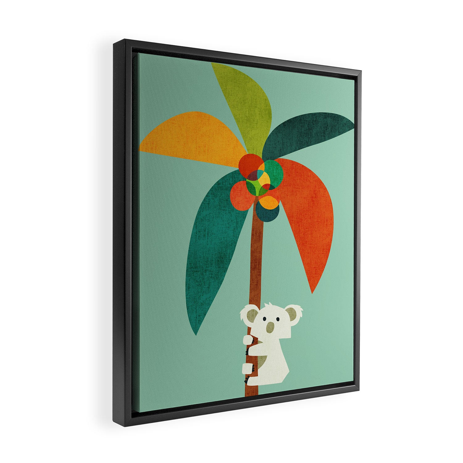 Koala on Coconut Tree Framed Canvas Print Gallery Image 2