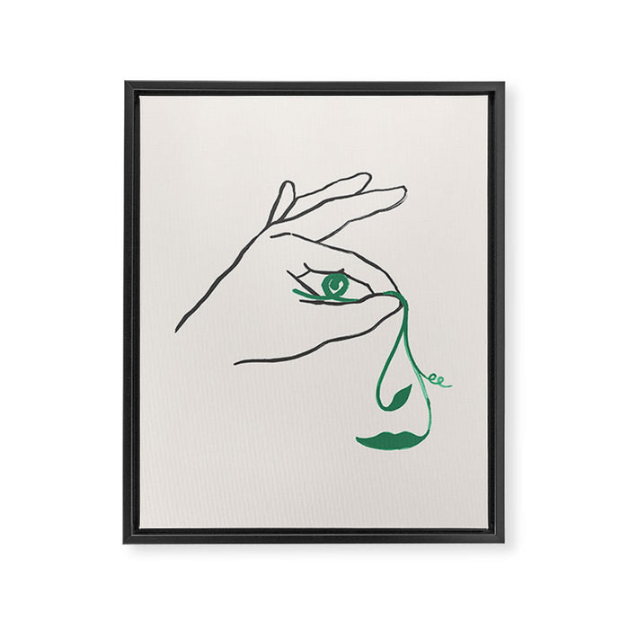 Lady green Framed Canvas Print Gallery Image 1