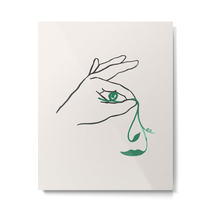 Lady green Metal Print Gallery Image 1