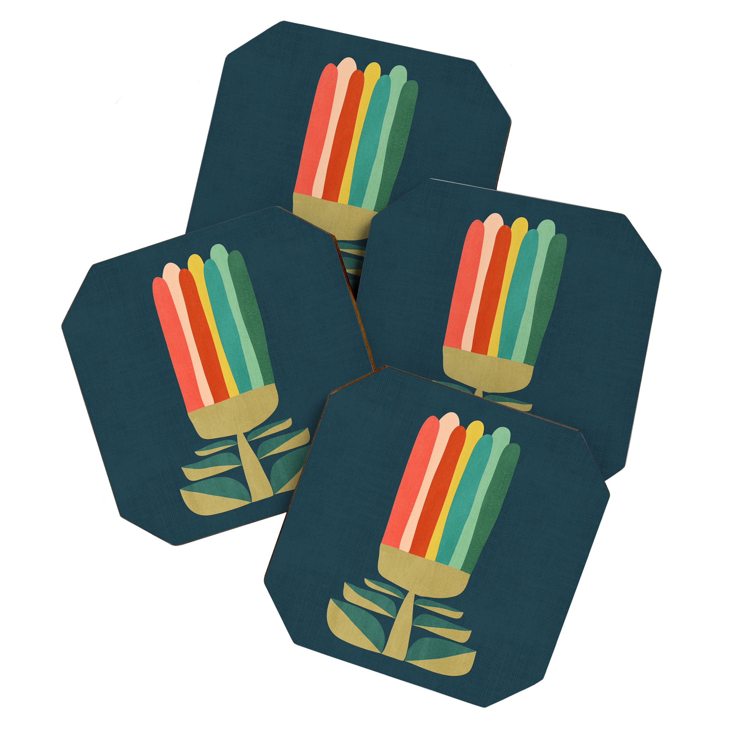 Little rainbow flower Coaster Gallery Image 1