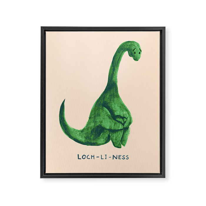 Lonely loch ness monster (loch-li-ness) Framed Canvas Print Gallery Image 1