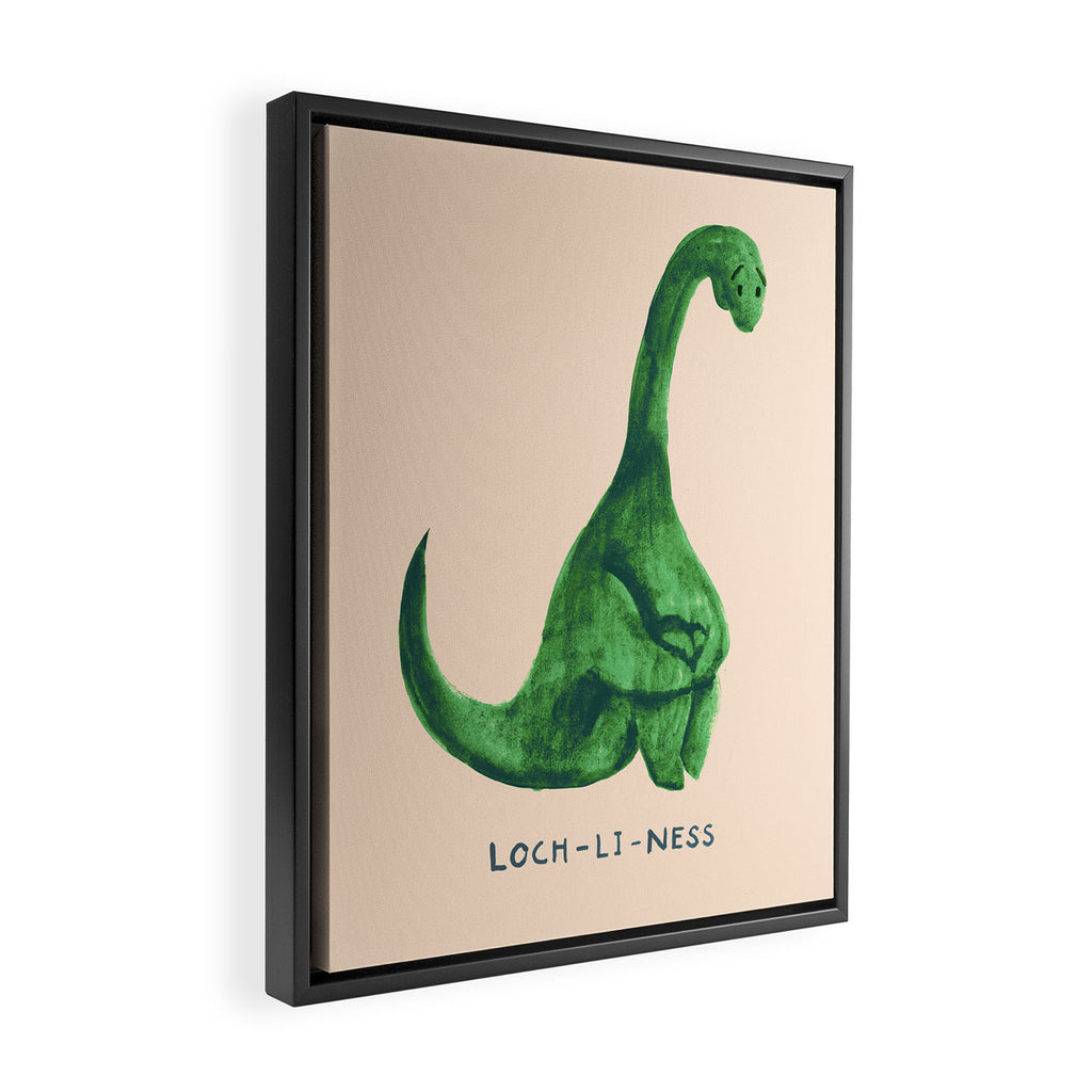 Lonely loch ness monster (loch-li-ness) Framed Canvas Print Gallery Image 2