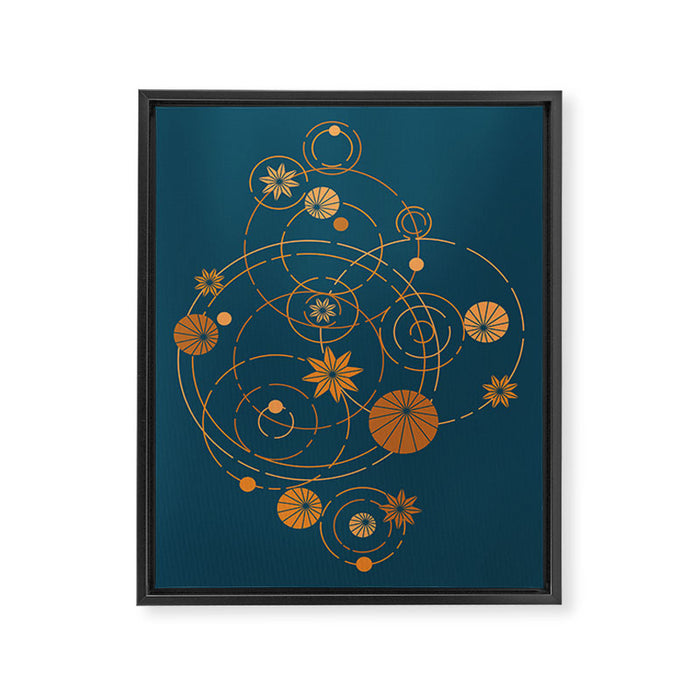 Lotus pool geometry Framed Canvas Print Gallery Image 1