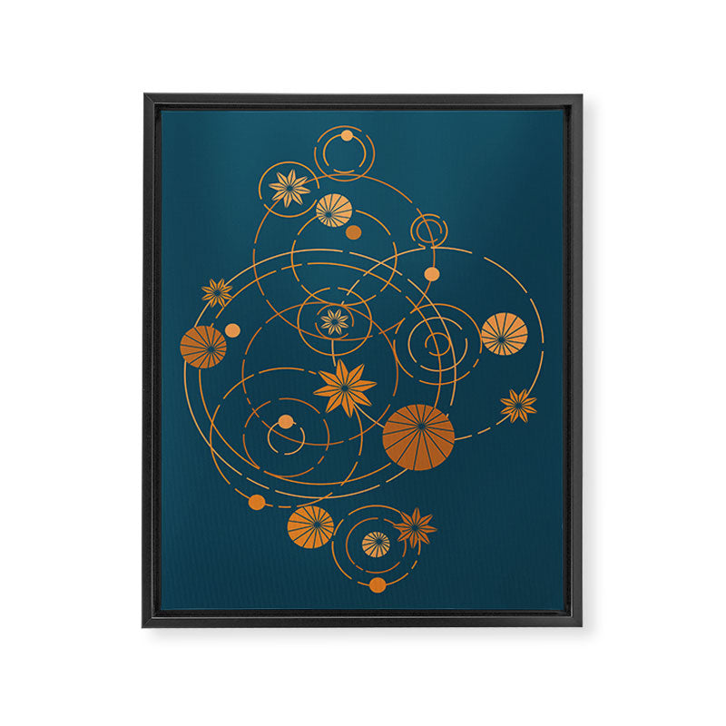 Lotus pool geometry Framed Canvas Print Gallery Image 6