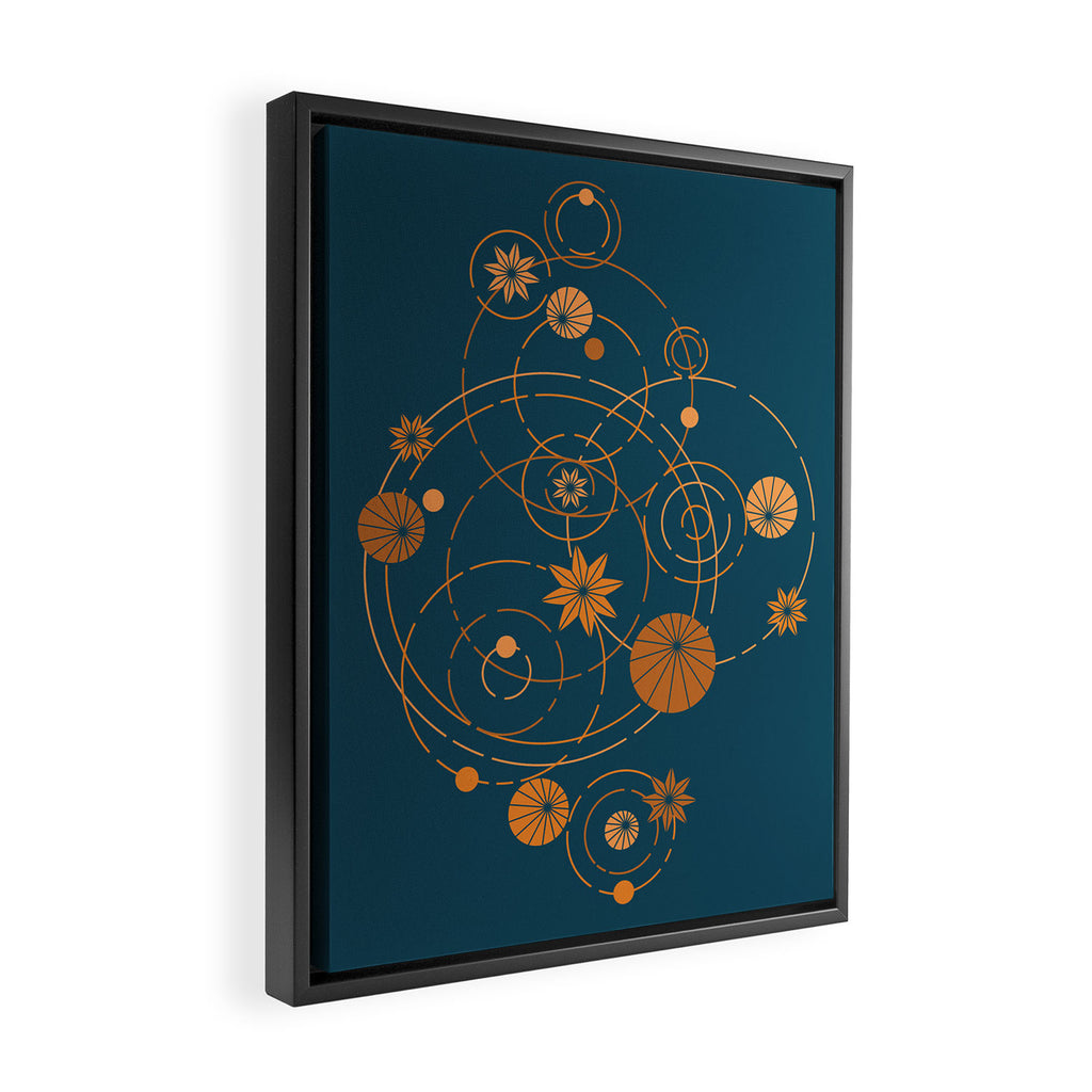 Lotus pool geometry Framed Canvas Print Gallery Image 2