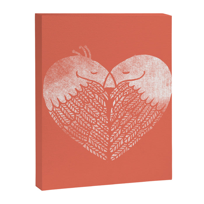 Love birds sitting on a tree Canvas Print Gallery Image 1