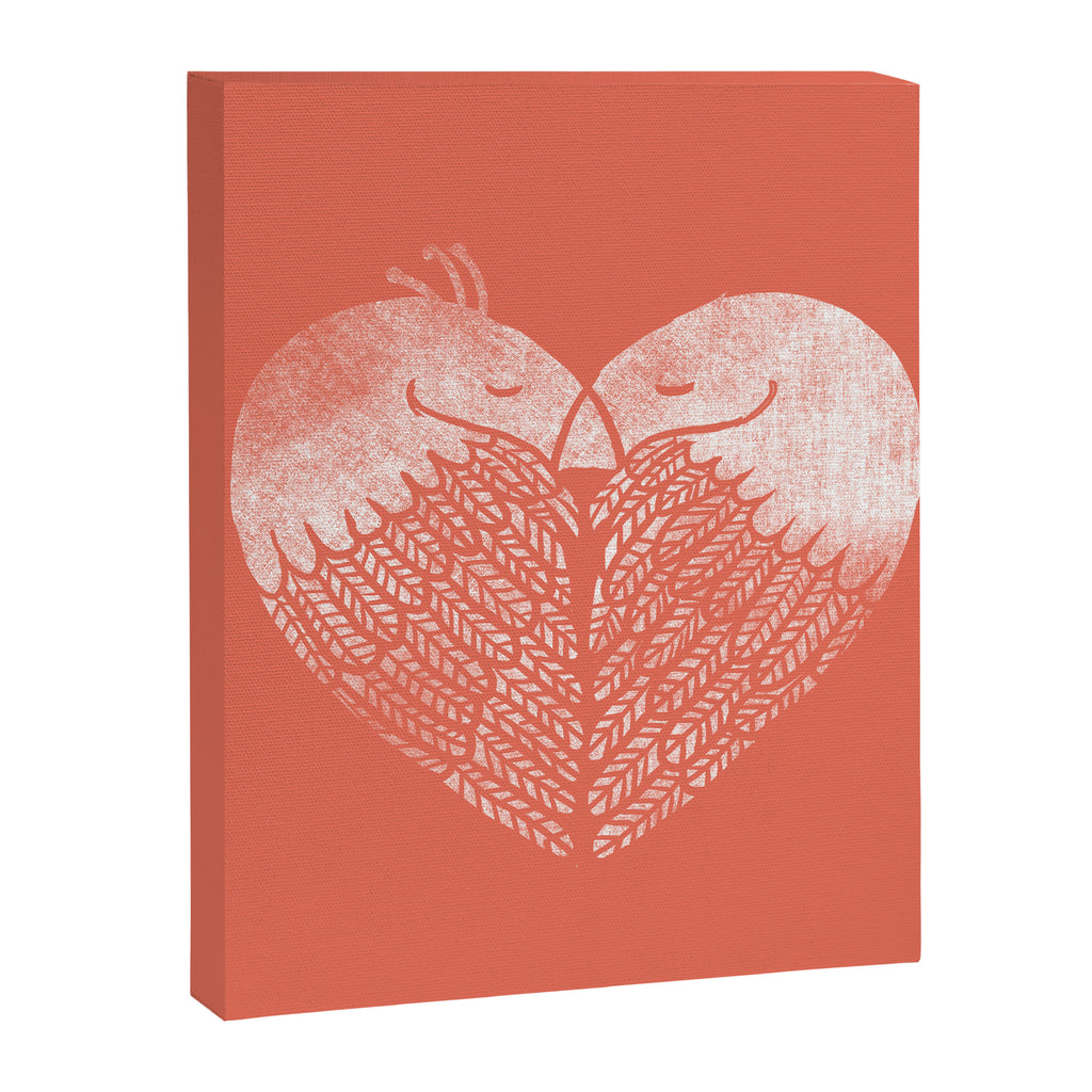 Love birds sitting on a tree Canvas Print Gallery Image 8