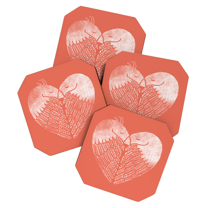 Love birds sitting on a tree Coaster Gallery Image 1
