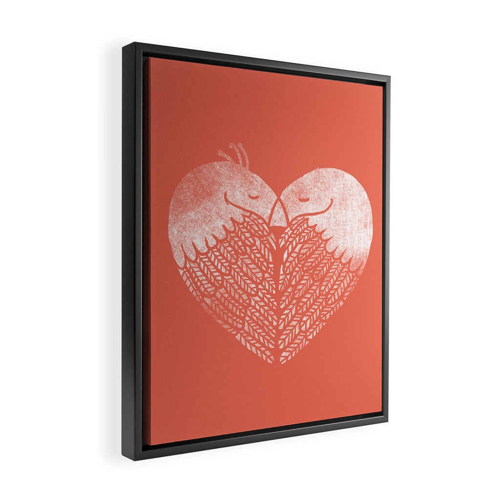 Love birds sitting on a tree Framed Canvas Print Gallery Image 2