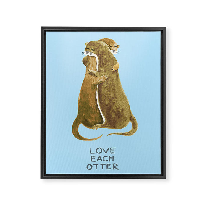 Love each otter Framed Canvas Print Gallery Image 1