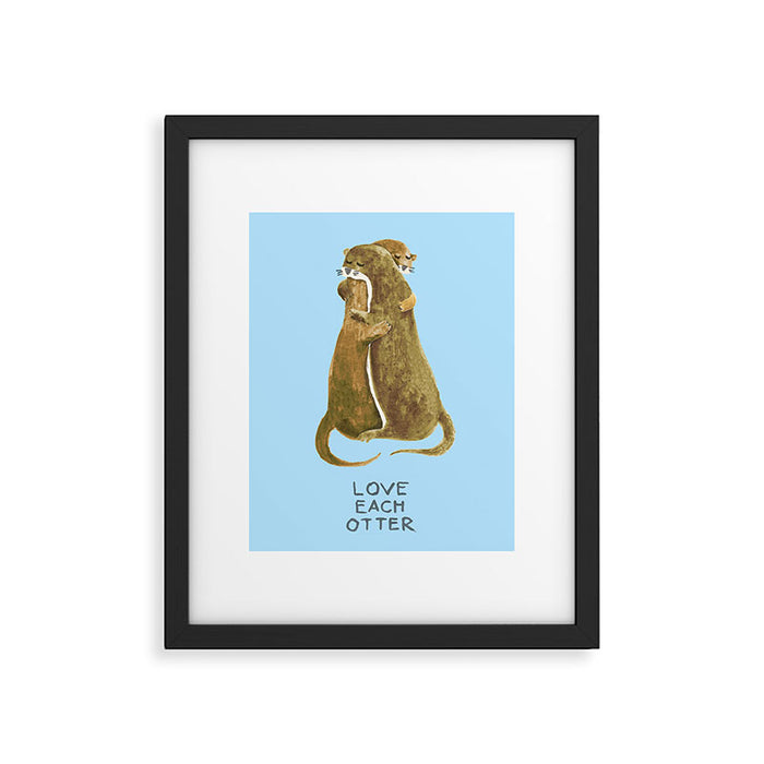 Love each otter Framed Art Print Gallery Image 1