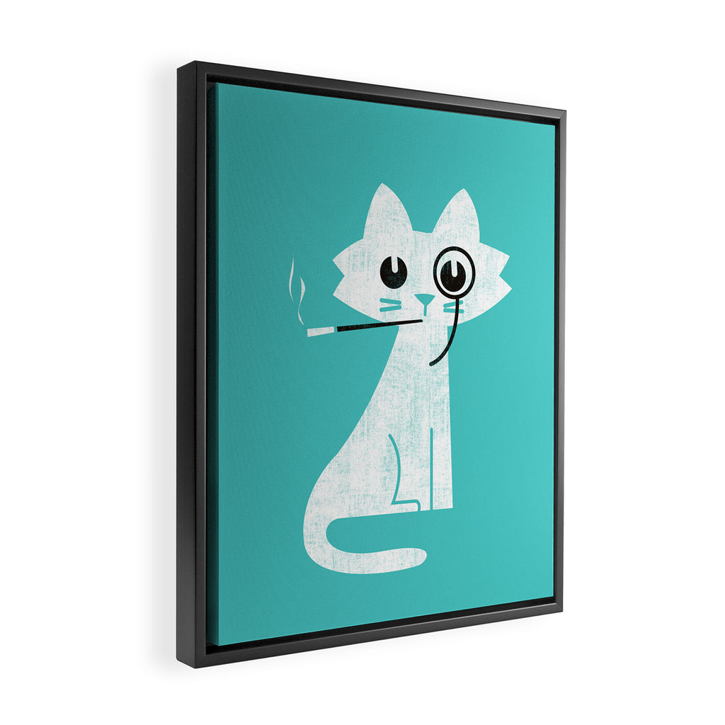 Mark - fancy cat Framed Canvas Print Gallery Image 2